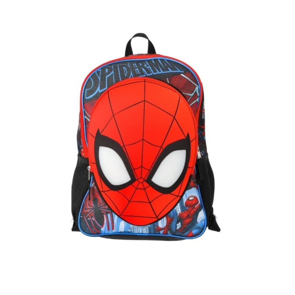 Marvel Spider-Man 17"‎ Light-Up Backpack Kids School Bag Red Black w/ Mask New